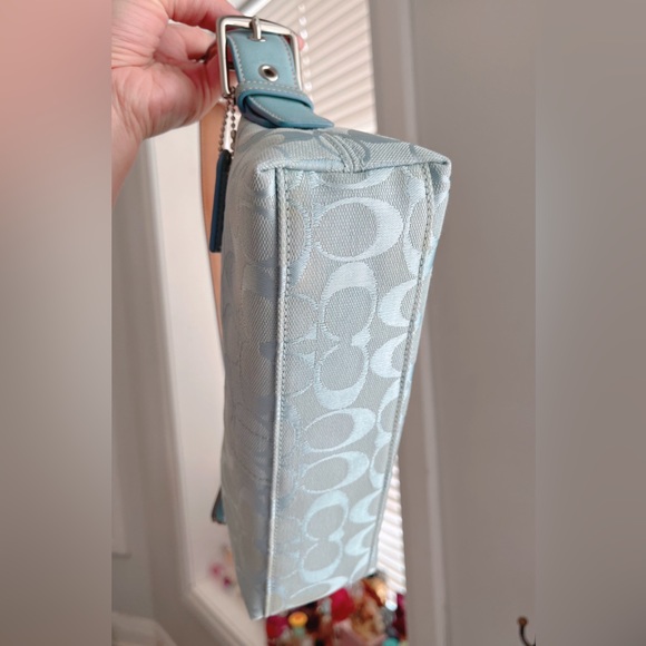 ❌SOLD FACEBOOK❌ Authentic COACH #6371 EAST WEST DEMI Icy Blue Purse ❄️ - Picture 9 of 12